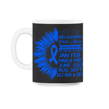 Load image into Gallery viewer, Philip April is national child Abuse prevention month but for me its - 11oz Mug - Black on White