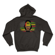Load image into Gallery viewer, Black Lives Matter Shirt, 1865 Juneteenth Tee, Hair Black Women, - Hoodie - Black