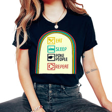 Load image into Gallery viewer, Acupuncture Shirt, Eat Sleep Poke People Repeat Needle Therapist Gift - Unisex T-Shirt - Black