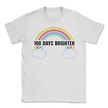 Load image into Gallery viewer, School Shirt, 100 Days Brighter Rainbow Tee, Back To School Student - Unisex T-Shirt - White