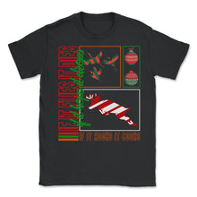 Load image into Gallery viewer, Christmas Shirt, If It Flies It Dies Duck And Deer Tee, Hunting - Unisex T-Shirt - Black