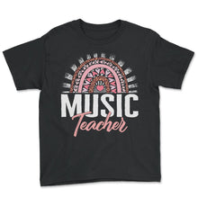 Load image into Gallery viewer, Music Teacher Shirt, Back To School Supplies Heart Music Notes Tee, - Youth Tee - Black