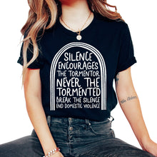 Load image into Gallery viewer, Domestic Violence Awareness Shirt, Break The Silence End Domestic - Unisex T-Shirt - Black