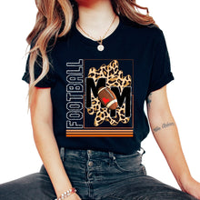 Load image into Gallery viewer, Mother Shirt, Football Mom Leopard Tee, Game Day Mom, Ball Sports Mom - Unisex T-Shirt - Black