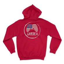Load image into Gallery viewer, 4th Of July Shirt, Gamerica USA Flag Video Gamer Independence Day USA - Hoodie - Red