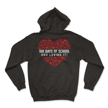 Load image into Gallery viewer, School Shirt, 100 Days Of School And Loving It Heart Tee, Back To - Hoodie - Black