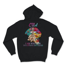 Load image into Gallery viewer, CNA I Am Who I Am Sexy Mouth Lips Glitter Peace Sign Whisper Words Of
