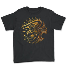 Load image into Gallery viewer, Dia De Los Muertos Shirt, Mexican Charro Mariachi Halloween Skeleton - Youth Tee - Black