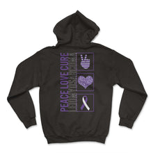 Load image into Gallery viewer, Peace Love Cure Leiomyosarcoma T Shirt - Hoodie - Black