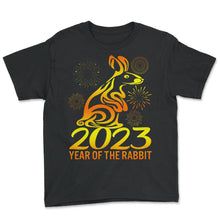 Load image into Gallery viewer, Chinese Zodiac Shirt, Year Of The Rabbit 2023 Tee, Rabbit Zodiac Sign - Youth Tee - Black