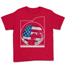Load image into Gallery viewer, 4th Of July Shirt, Black Girl African American Afro Flag Independence - Youth Tee - Red
