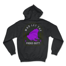 Load image into Gallery viewer, Who Let The Frogs Out Shirt, Jewish Holiday Funny Frog Plague Seder - Hoodie - Black