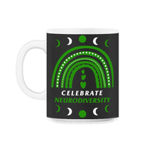 Load image into Gallery viewer, Mental Health Awareness Shirt, Celebrate Neurodiversity Rainbow Tee, - 11oz Mug - Black on White