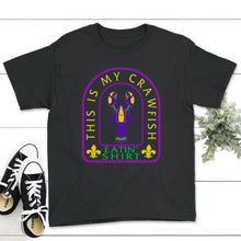 Load image into Gallery viewer, Mardi Gras Shirt, My Crawfish Eatin' Shirt, New Orleans Crawfish - Youth Tee - Black