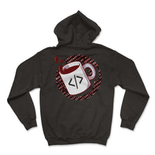 Load image into Gallery viewer, Programmer Shirt, JavaScript Code Coffee Lover Tee, Software - Hoodie - Black