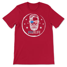 Load image into Gallery viewer, 4th Of July Shirt, Dad Life Sunglasses USA Flag Father Funny - Unisex T-Shirt - Red