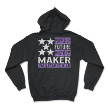 Load image into Gallery viewer, Military Child Shirt, Purple Up Future History Maker, American Army - Hoodie - Black