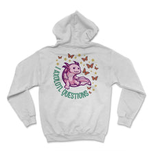 Load image into Gallery viewer, Axolotl Shirt, I Axolotl Questions Butterfly Cute Anime Tee, Funny - Hoodie - White