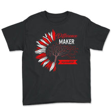 Load image into Gallery viewer, DSP Shirt, Difference Maker Hashtag Proud DSP Heart Tree Sunflower - Youth Tee - Black