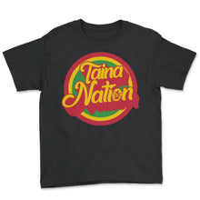 Load image into Gallery viewer, Taina Nation Coqui Frog Symbol Shirt, Atabey Ancestors Puerto Rico - Youth Tee - Black