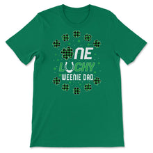 Load image into Gallery viewer, Funny St Patricks Day Gift for PreK Kinder One Lucky Weenie Dad T - Unisex T-Shirt - Kelly Green
