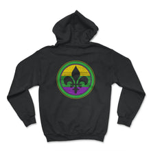 Load image into Gallery viewer, Mardi Gras Fleur De Lis Shirt, New Orleans Beads Apparel, Nola Fleur - Hoodie - Black