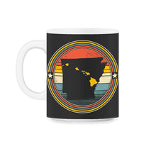 Load image into Gallery viewer, Arkansas State Hawaii Roots Hawaiian Map Vintage T-Shirt - 11oz Mug - Black on White