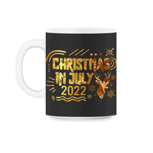 Load image into Gallery viewer, Christmas In July 2022 Shirt, Merry Reindeer Snow Christmas Cute - 11oz Mug - Black on White