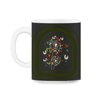 Load image into Gallery viewer, Dandelion Chicken Shirt, Floral Farm Chicken Tee, Natures Flower - 11oz Mug - Black on White