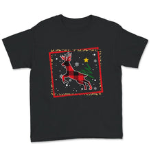 Load image into Gallery viewer, Christmas Pajama Shirt, Red Plaid Reindeer Buffalo Deer Family,