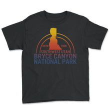 Load image into Gallery viewer, Bryce Canyon National Shirt, Park Southwest Utah ESTD 1928 Tee, Rock - Youth Tee - Black
