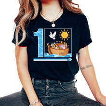 Load image into Gallery viewer, 1st Birthday Shirt, Noah's Ark Birthday Party 1st Birthday Tee, Gift - Unisex T-Shirt - Black