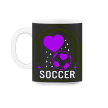 Load image into Gallery viewer, Soccer Shirt, Love Heart Soccer Tee, Soccer Gift Idea, Soccer Girls - 11oz Mug - Black on White