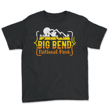 Load image into Gallery viewer, Big Bend National Park Shirt, Chisos Mountain Tee, US Texas Vintage - Youth Tee - Black