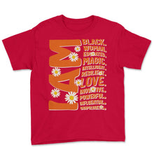 Load image into Gallery viewer, I Am Black Melanin Woman, Black Women Birthday Gifts, Birthday Girl - Youth Tee - Red