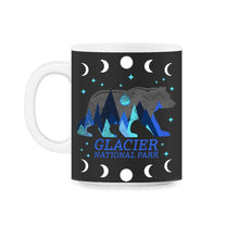 Load image into Gallery viewer, Glacier National Park, Retro Glacier Montana Grizzly Bear Souvenir - 11oz Mug - Black on White
