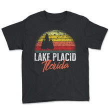 Load image into Gallery viewer, Lake Shirt, Lake Placid Florida Vintage Tee, Lake Vacation Travel - Youth Tee - Black