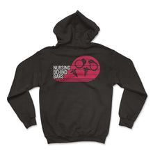Load image into Gallery viewer, Nurse Shirt, Nursing Behind Bars Tee, RN Gift Ideas, Jail Registered - Hoodie - Black