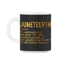 Load image into Gallery viewer, Juneteenth Definition Shirt, African American, BLM, Free ish, Afro - 11oz Mug - Black on White