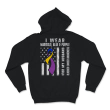 Load image into Gallery viewer, Bladder Cancer Awareness I Wear Marigold Blue And Purple Ribbon For