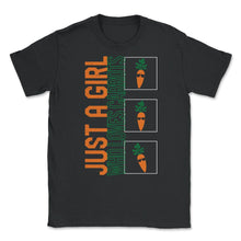 Load image into Gallery viewer, Carrot Vegetable Shirt, Just A Girl Who Loves Carrots, Carrot Lover - Unisex T-Shirt - Black