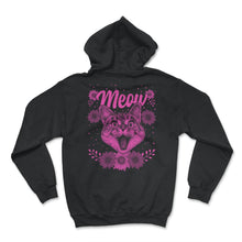 Load image into Gallery viewer, 80's Neon Cat Meow Shirt, Cat Lover Gift Tee, Furry Animals 1980's - Hoodie - Black