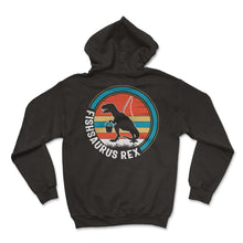 Load image into Gallery viewer, Fishing Shirt, Fishsaurus Rex Fishing Dinosaur Funny Tee, Fishing - Hoodie - Black