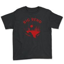 Load image into Gallery viewer, Big Bend National Park Shirt, Chisos Mountain Tee, US Texas Vintage - Youth Tee - Black
