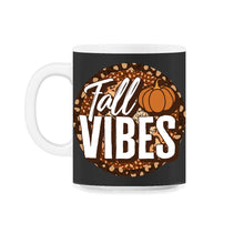 Load image into Gallery viewer, Thanksgiving Shirt, Fall Vibes Pumpkin Leopard Tee, Autumn Fall - 11oz Mug - Black on White