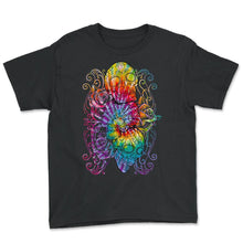 Load image into Gallery viewer, El Dia de Los Muertos Day of the Dead Purple Floral Sugar Skulls - Youth Tee - Black