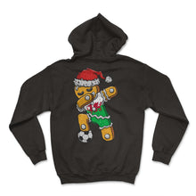 Load image into Gallery viewer, Christmas Shirt, Soccer Boy Jersey Dabbing Gingerbread United Wales - Hoodie - Black