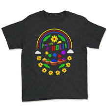 Load image into Gallery viewer, Happy Holi Festival Shirt, Festival Of Colors, Holi Festival Lover - Youth Tee - Black