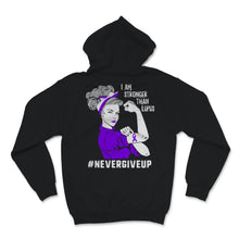 Load image into Gallery viewer, Lupus Awareness I Am Stronger Than Lupus Never Give Up Purple Ribbon
