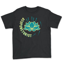 Load image into Gallery viewer, Acupuncture Floral Retro Shirt, Needle Therapist Gift, TCM - Youth Tee - Black